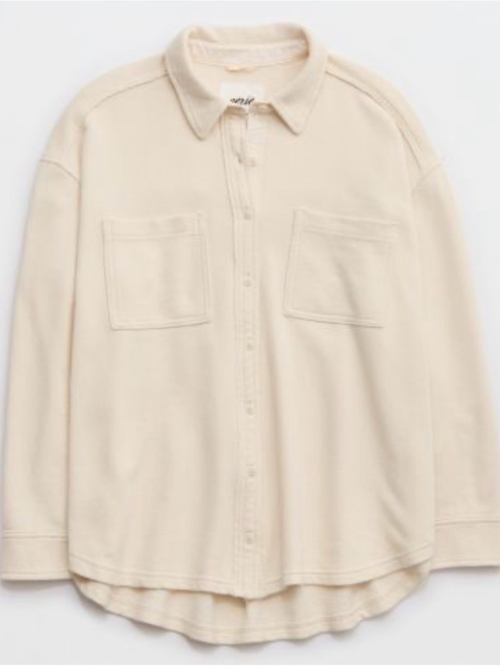 Aerie Cream Button-Up Shacket